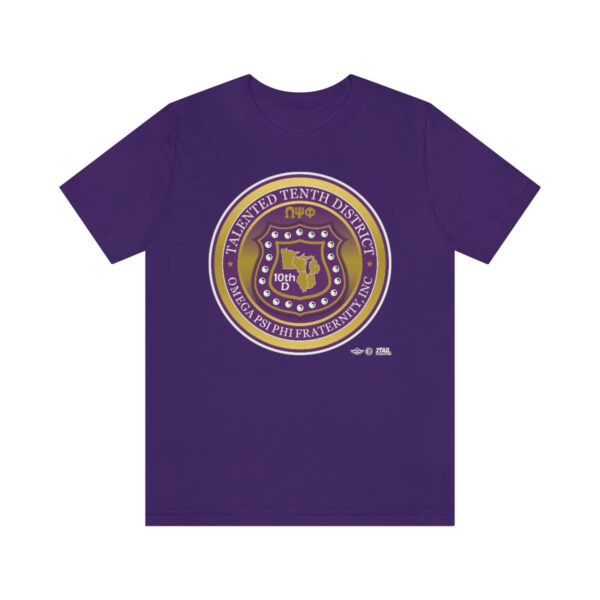 Shield Revisited for the10th District of Omega Psi Phi - Unisex Jersey Short Sleeve Tee - Image 6