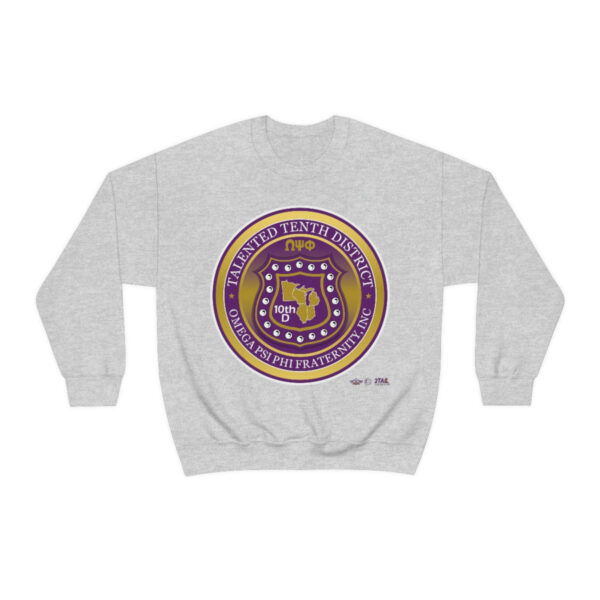Shield Revisited for the10th District of Omega Psi Phi - Unisex Heavy Blend™ Crewneck Sweatshirt - Image 3