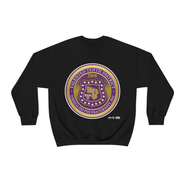 Shield Revisited for the10th District of Omega Psi Phi - Unisex Heavy Blend™ Crewneck Sweatshirt - Image 4
