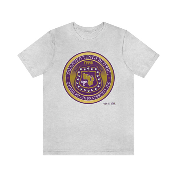 Shield Revisited for the10th District of Omega Psi Phi - Unisex Jersey Short Sleeve Tee - Image 2