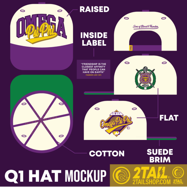 Omega Psi Phi Q1 - Low Profile Adjustable Strap Baseball Cap - Image 4