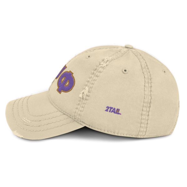 Bloq Letters Omega Psi Phi - Distressed Dad Hat - Image 5