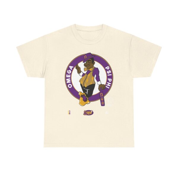 Omega Psi Phi Qs in 4 - Unisex Heavy Cotton Tee - Image 5