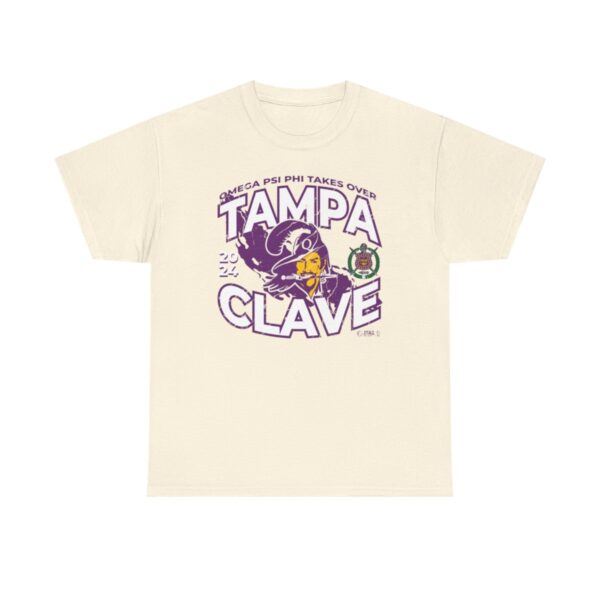 Distressed Tampa Clave for Omega Psi Phi - Unisex Heavy Cotton Tee - Image 4