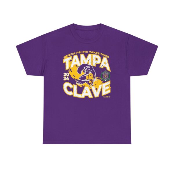 Distressed Tampa Clave for Omega Psi Phi - Unisex Heavy Cotton Tee - Image 5