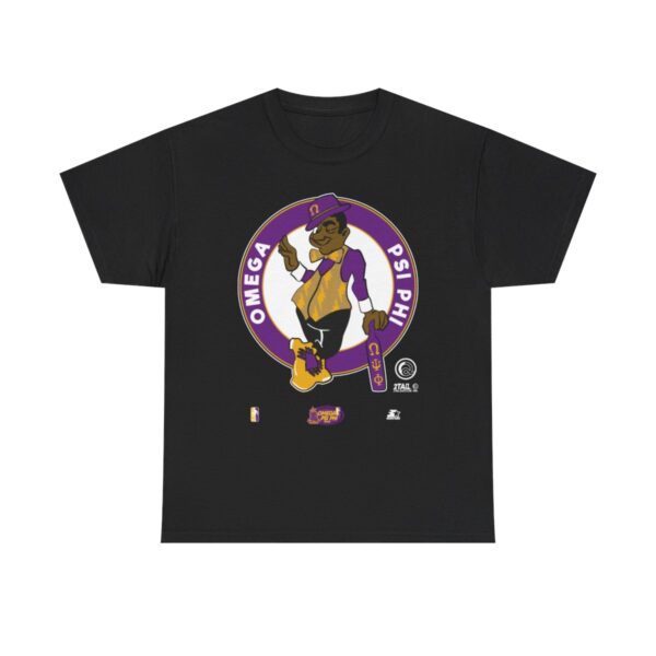 Omega Psi Phi Qs in 4 - Unisex Heavy Cotton Tee - Image 2