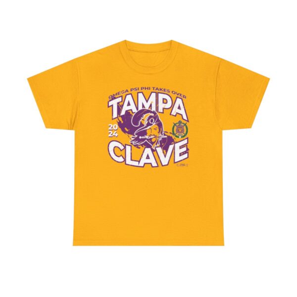 Distressed Tampa Clave for Omega Psi Phi - Unisex Heavy Cotton Tee