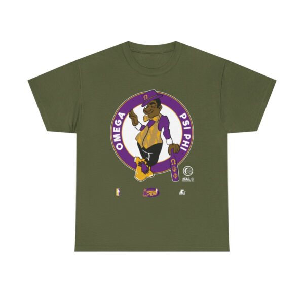 Omega Psi Phi Qs in 4 - Unisex Heavy Cotton Tee - Image 6