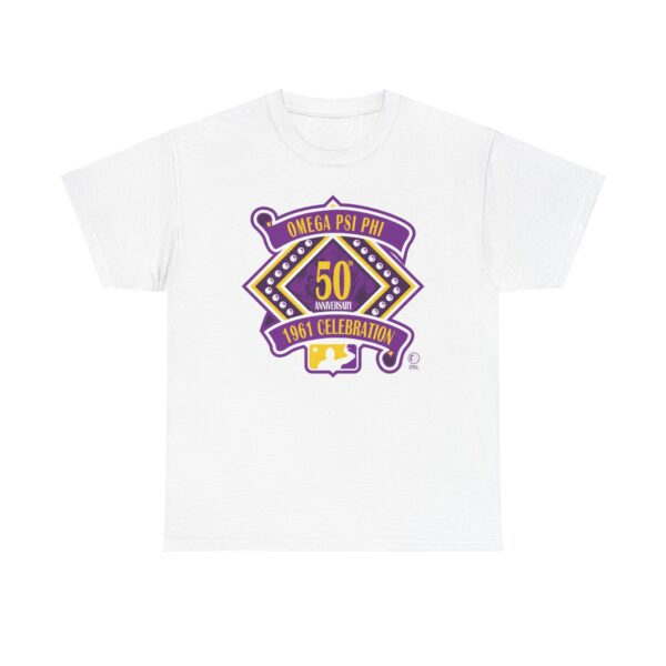 50 Years of Omega Psi Phi - Unisex Heavy Cotton Tee - Image 3
