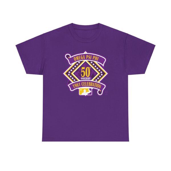 50 Years of Omega Psi Phi - Unisex Heavy Cotton Tee - Image 2